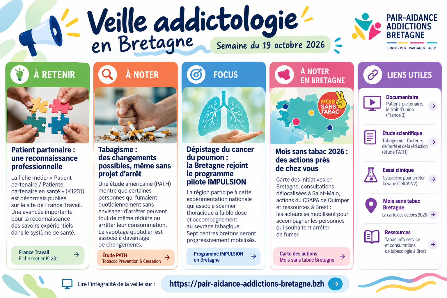 Veille addictologie en Bretagne – semaine du 19 octobre 2026